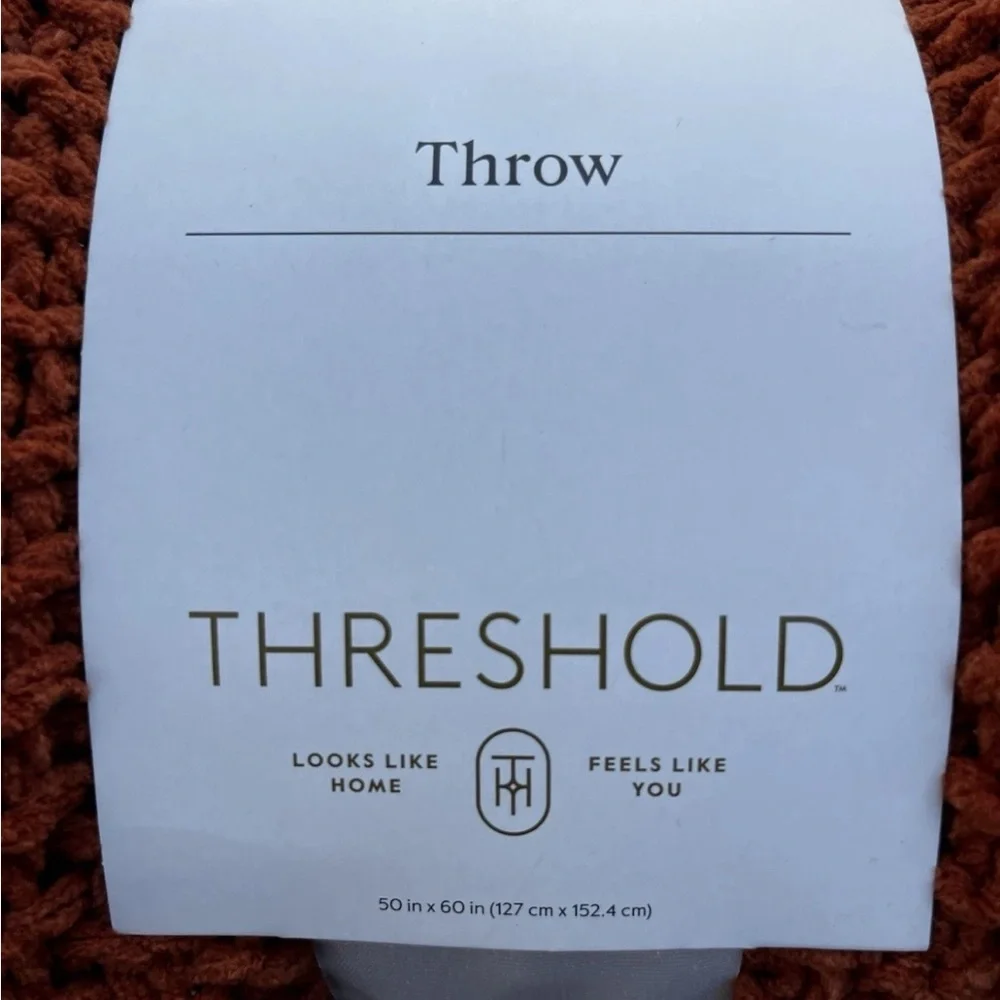Chenille Pumpkin Spice Throw Size FULL Threshold - Picture 2 of 4